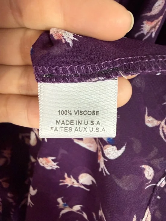 MISA Los Angeles Silk Feel Floral Peasant Blouse Off Shoulder XS - Picture 8 of 10